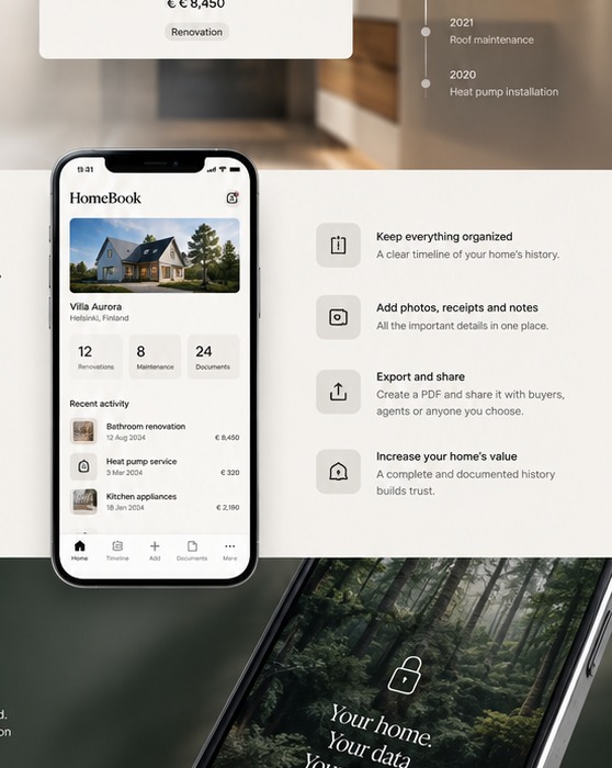 HomeBook on a phone